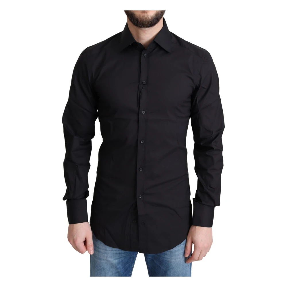 Dolce & Gabbana Luxury Black Gold Slim Fit Shirt - Male - Casual Shirts - Black - Xl - Shirts