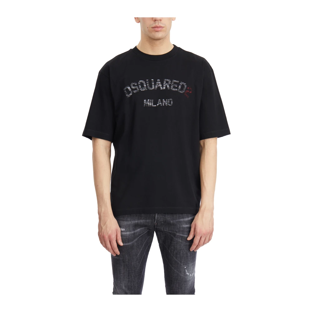Dsquared2 Katoenen Logo T-shirt Black Heren