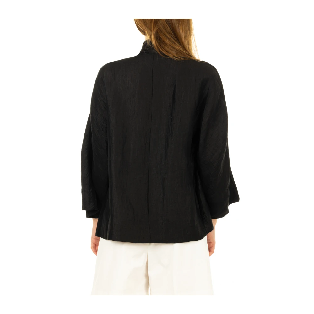 Alpha Studio Zwarte Kimono Cardigan Sweater Black Dames