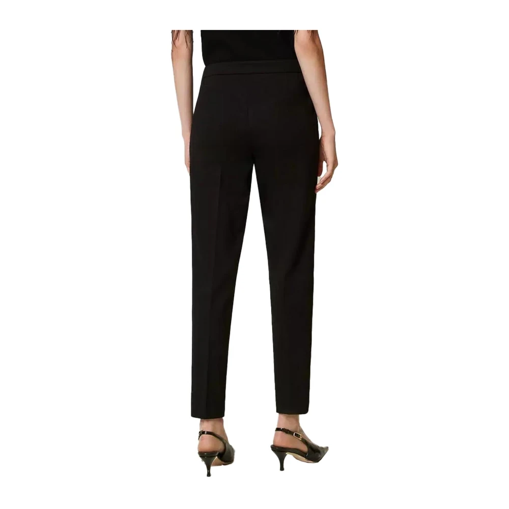 Twinset Polyester Straight Leg Pants Black Dames