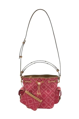 T Monogram Denim Bucket Bag