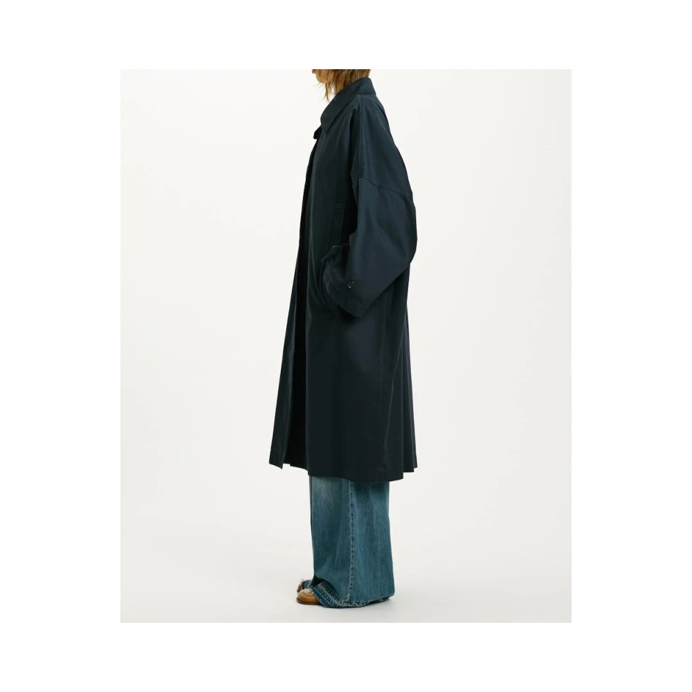 Momoni Oversized Trenchcoat in Marineblauw Blue Dames