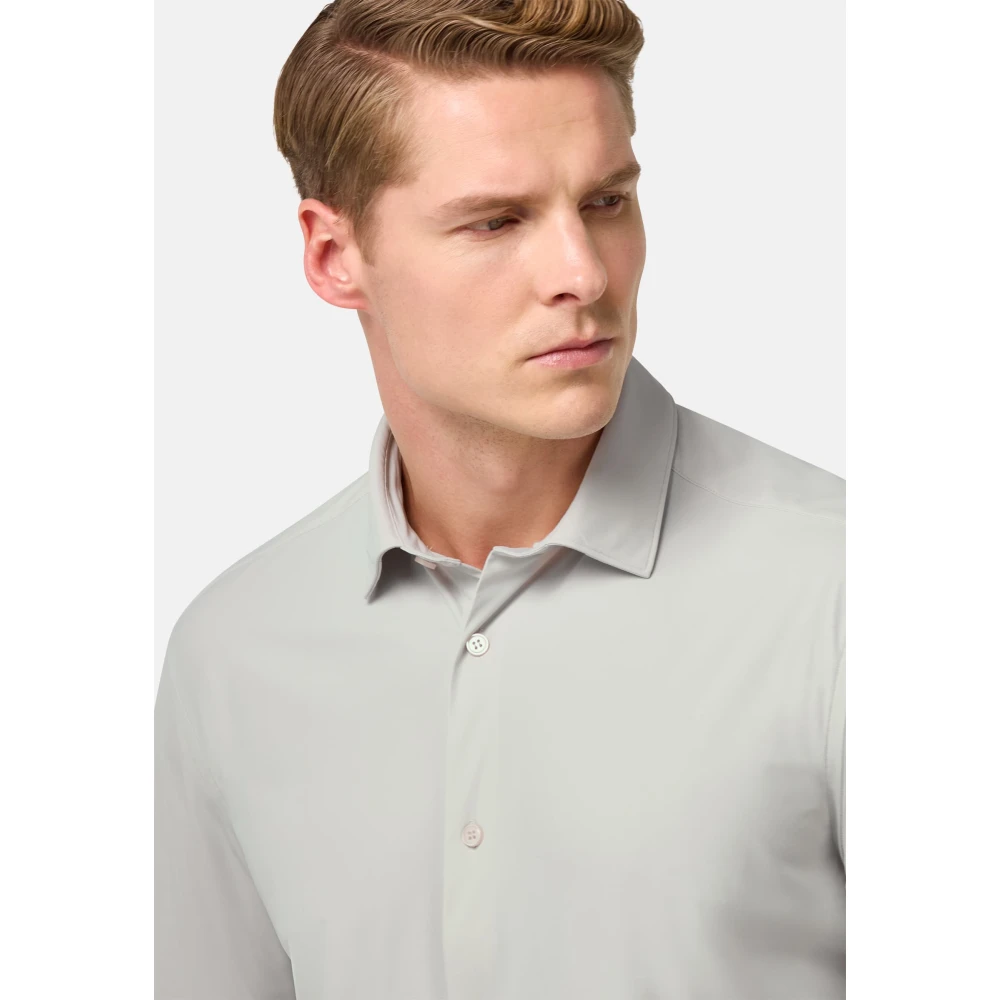 Boggi Milano Slim Fit Stretch Nylon Shirt Black Heren