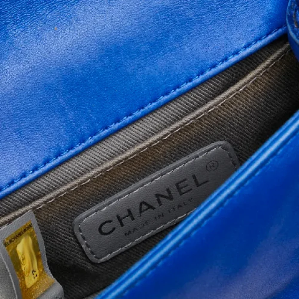 Chanel Vintage Pre-owned Leather chanel-bags Blue Dames