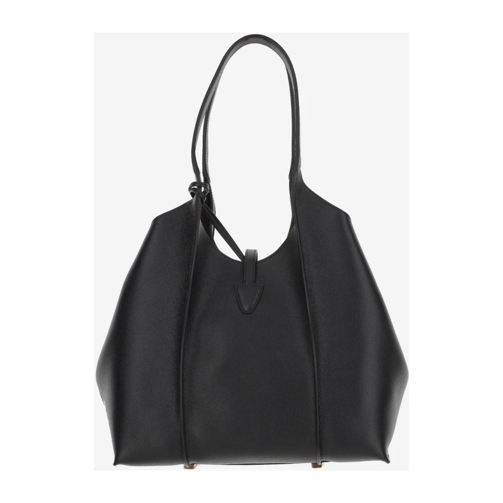 TOD'S Tijdloze leren hobo T-tas Black Dames