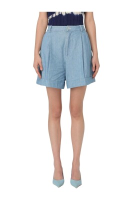blue-denim-pleated-shorts