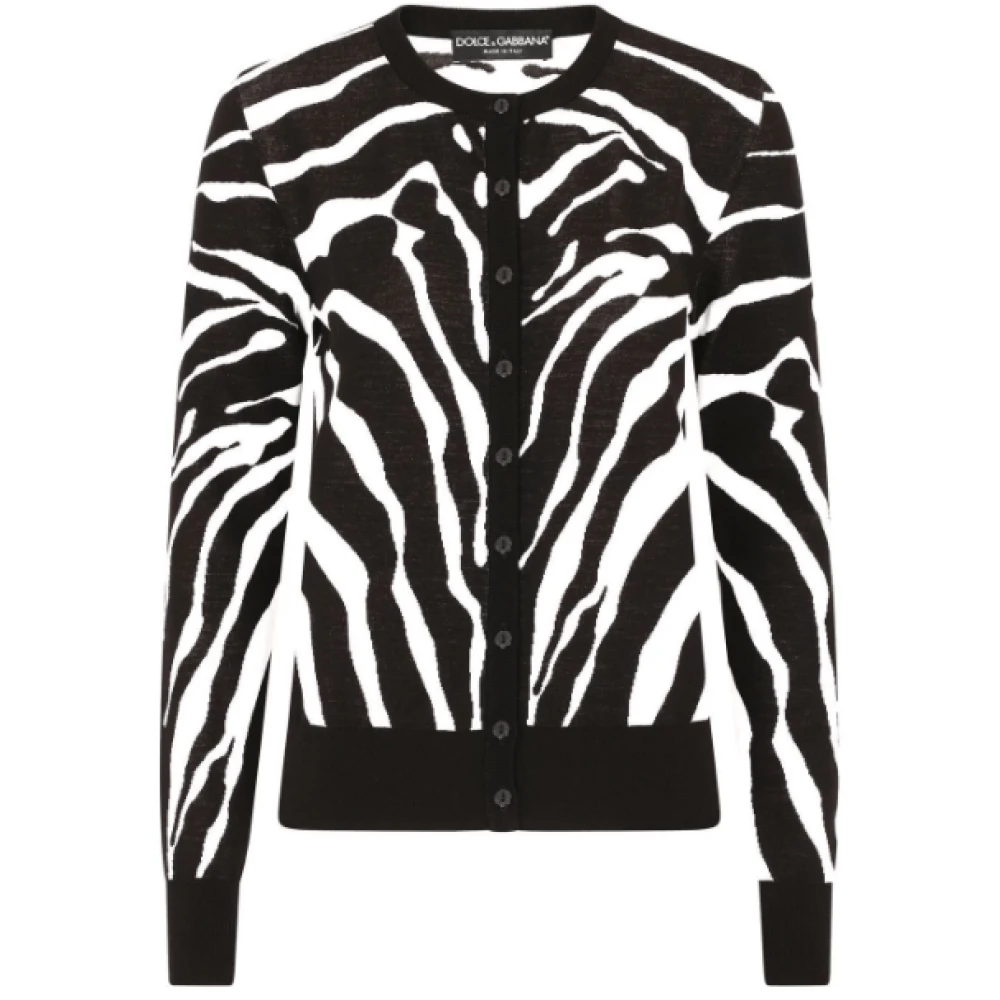 Dolce & Gabbana Zebra Intarsia-Gebr. Vest Black Dames