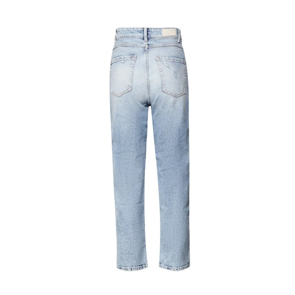 Icon Denim Hoge Taille Rechte Pijp Blauwe Jeans Blue Dames