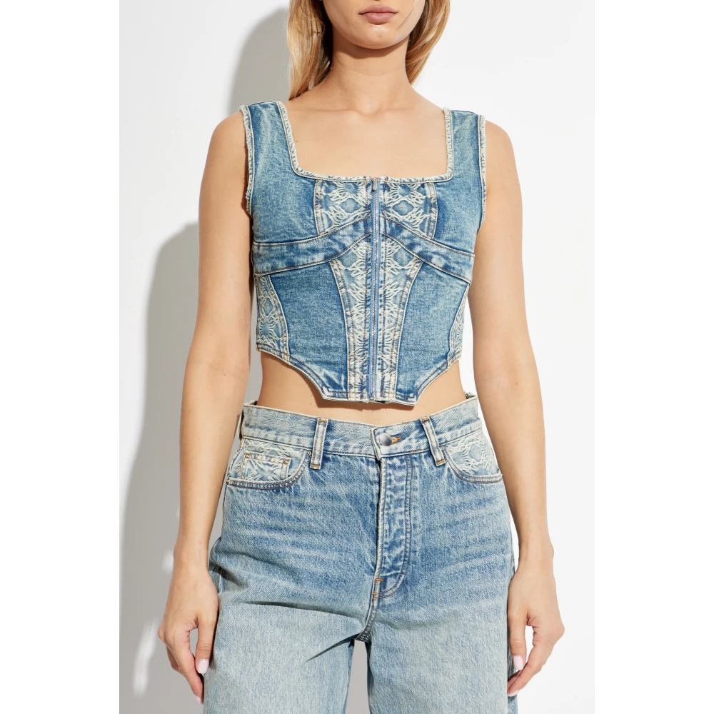 Amiri Denim Top Blue Dames