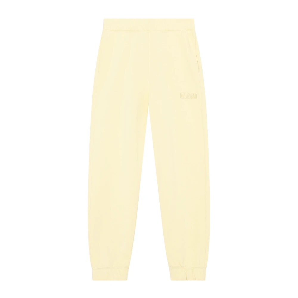 Ganni EcoLife Polyester Katoen Jogging Bottoms Yellow Dames