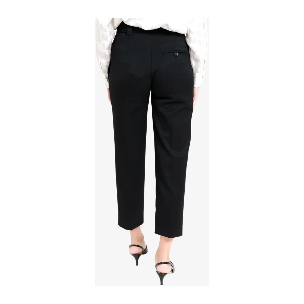 Erika Cavallini Zwarte Wol Cigarette Broek Black Dames