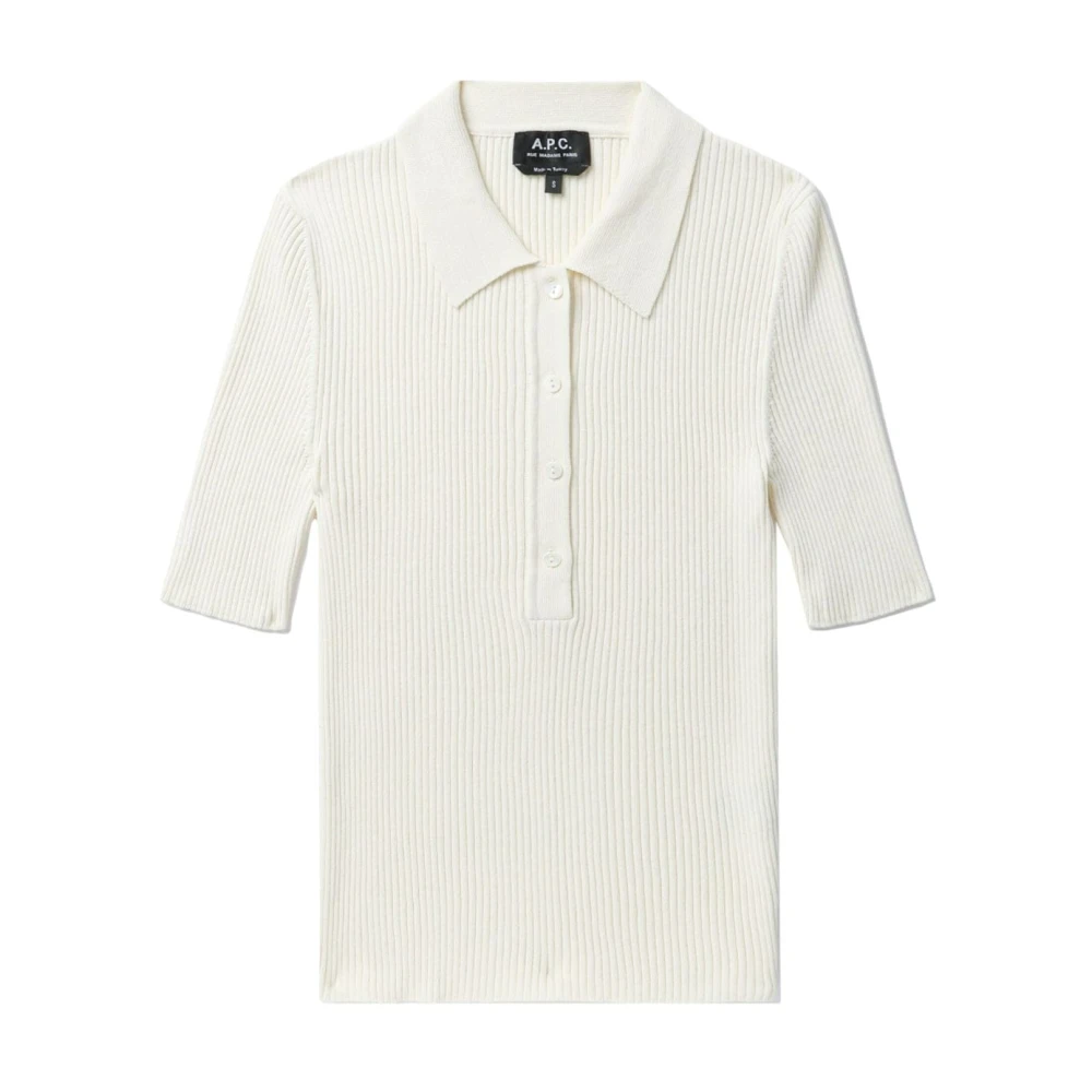 A.p.c. Witte Pima Katoen Polo Shirt White Dames