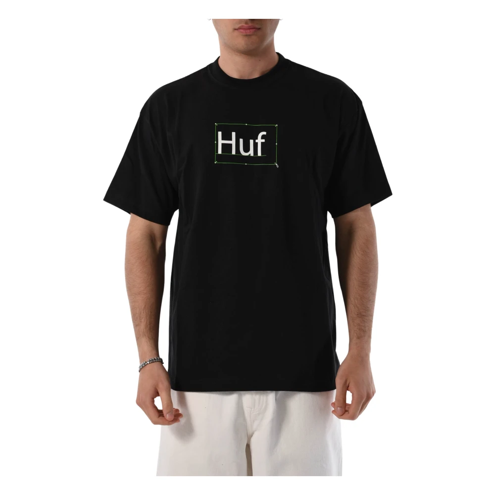 HUF Katoenen T-shirt met voor- en achterprint Black Heren