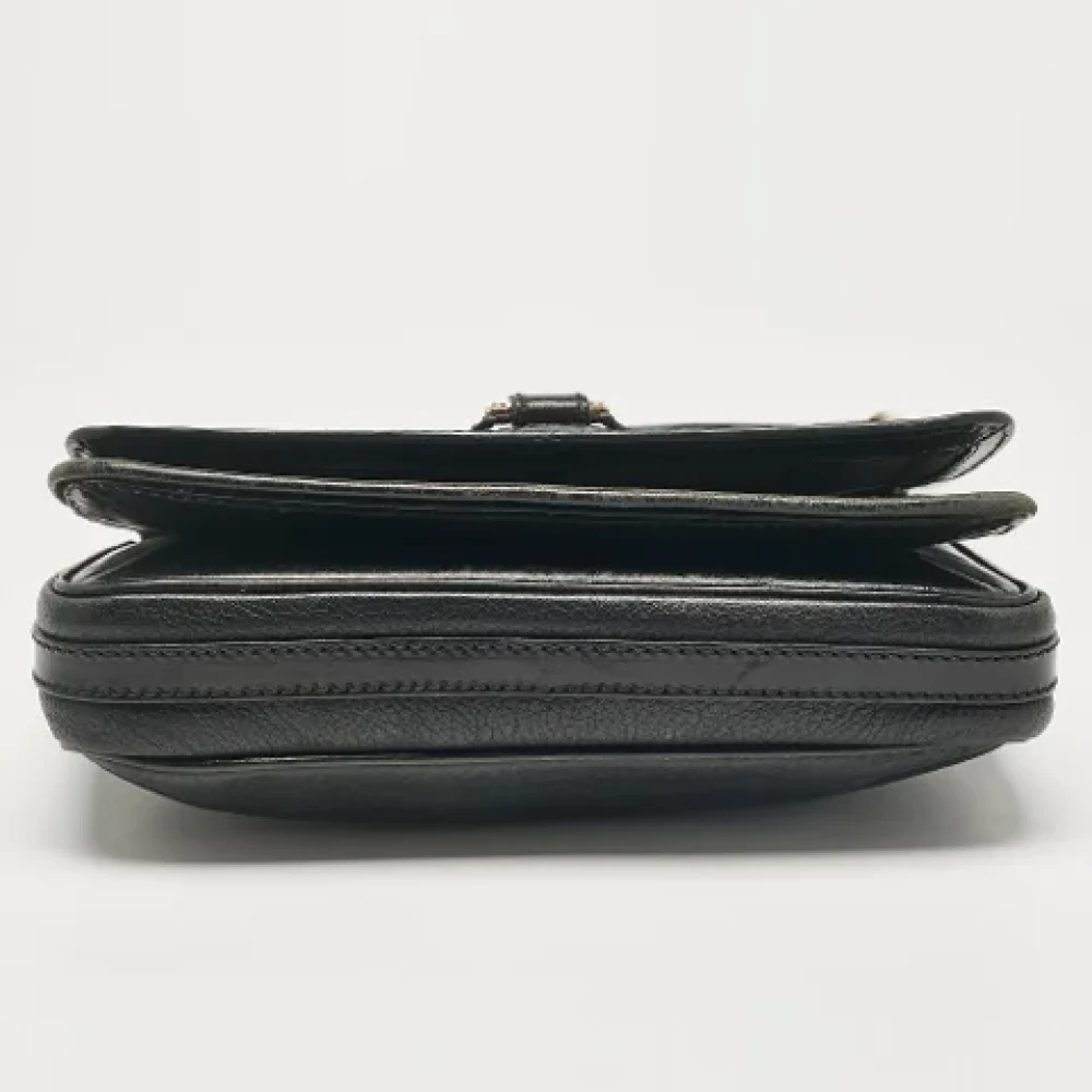 Burberry Vintage Pre-owned Leather shoulder-bags Black Dames