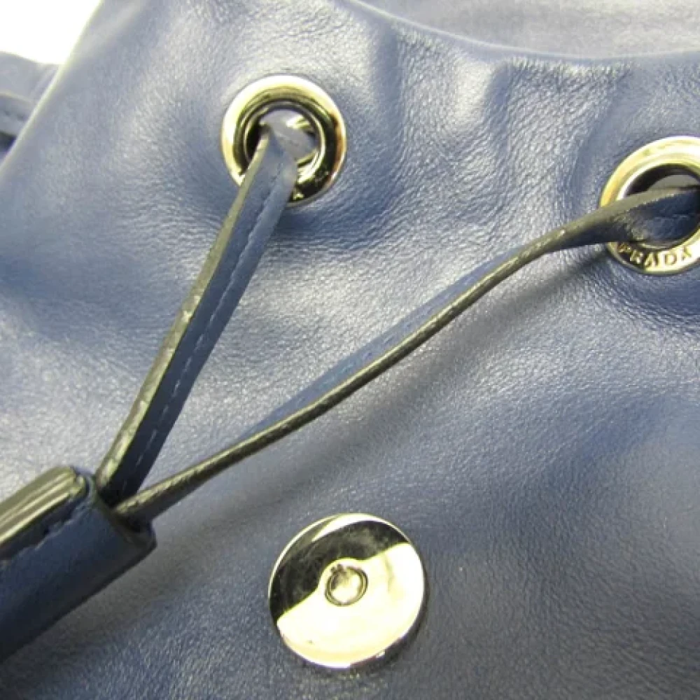 Prada Vintage Pre-owned Leather shoulder-bags Blue Dames