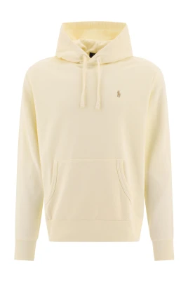Beige Loopback Bomull Huvtröja Sweatshirt