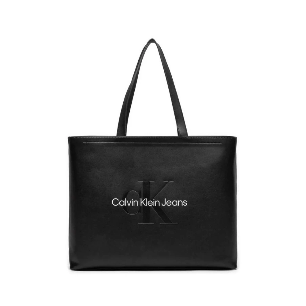 Calvin Klein Jeans Zwarte Polyethyleen Dames Handtas Black Dames