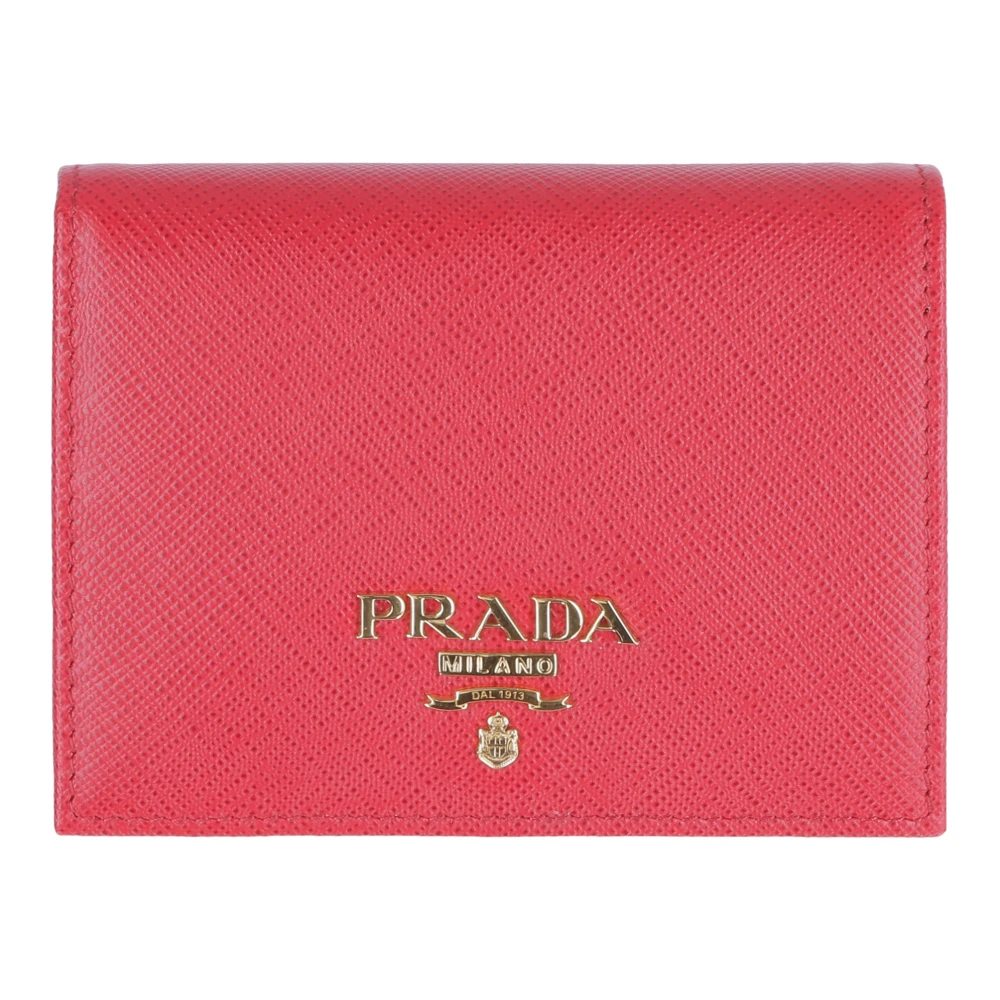 Prada Women's Red Small Saffiano Leather Wallet