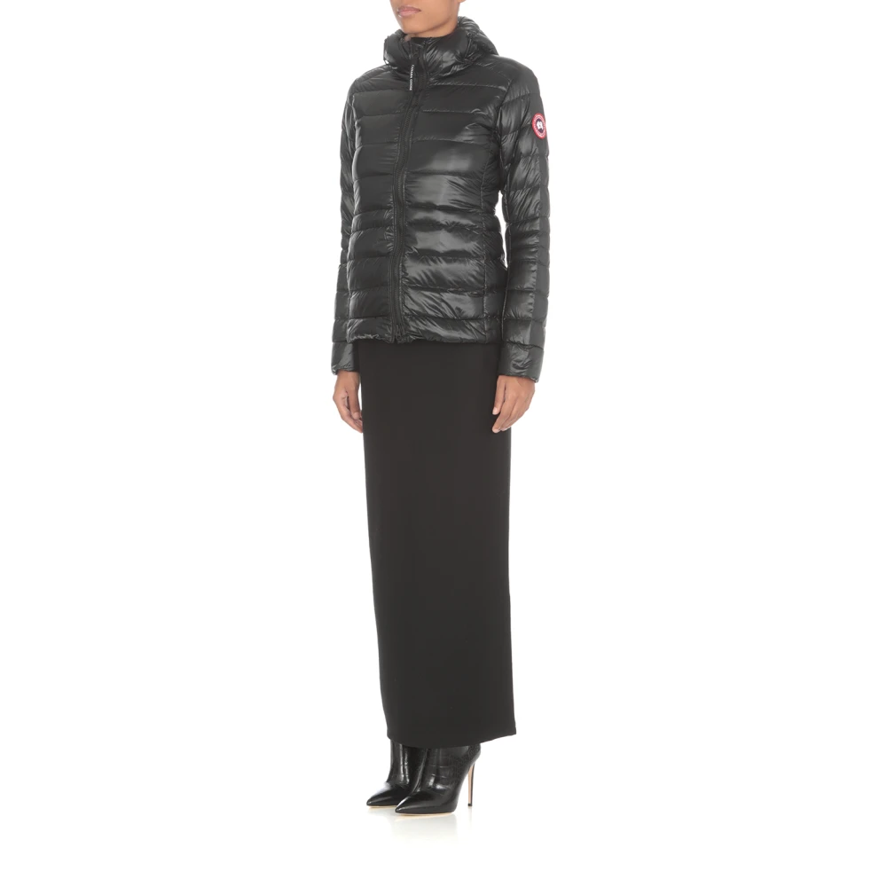 Canada Goose Zwarte Gewatteerde Donsjas met Capuchon Black Dames