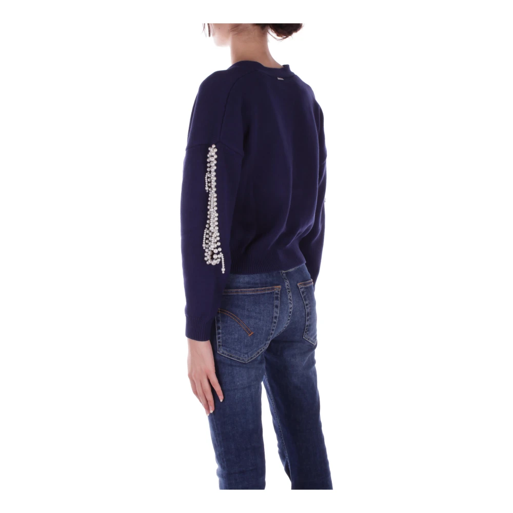 Liu Jo Blauwe Vest met Kralen Details Blue Dames