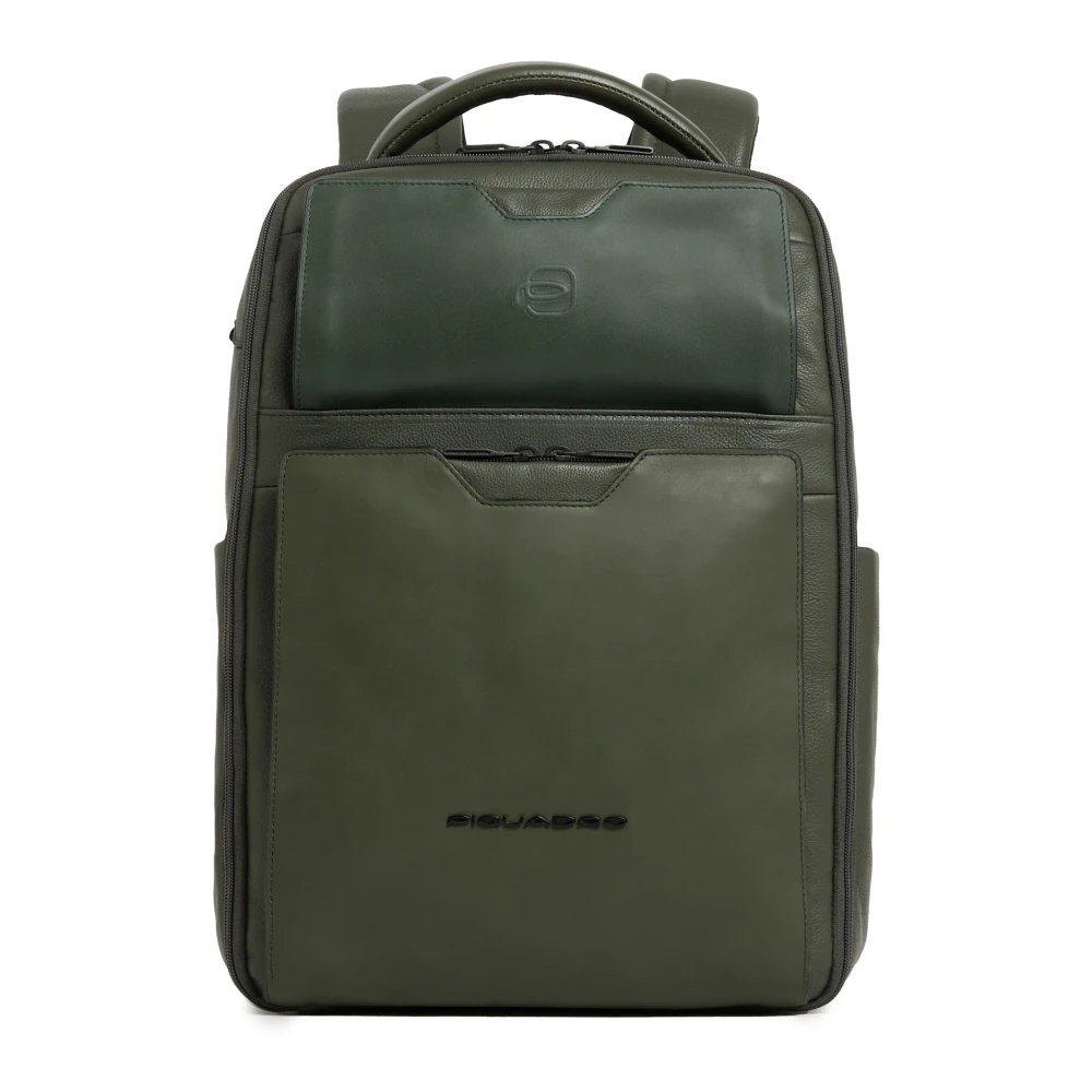 Piquadro Herren Grün Travel Laptop Rucksack 14"