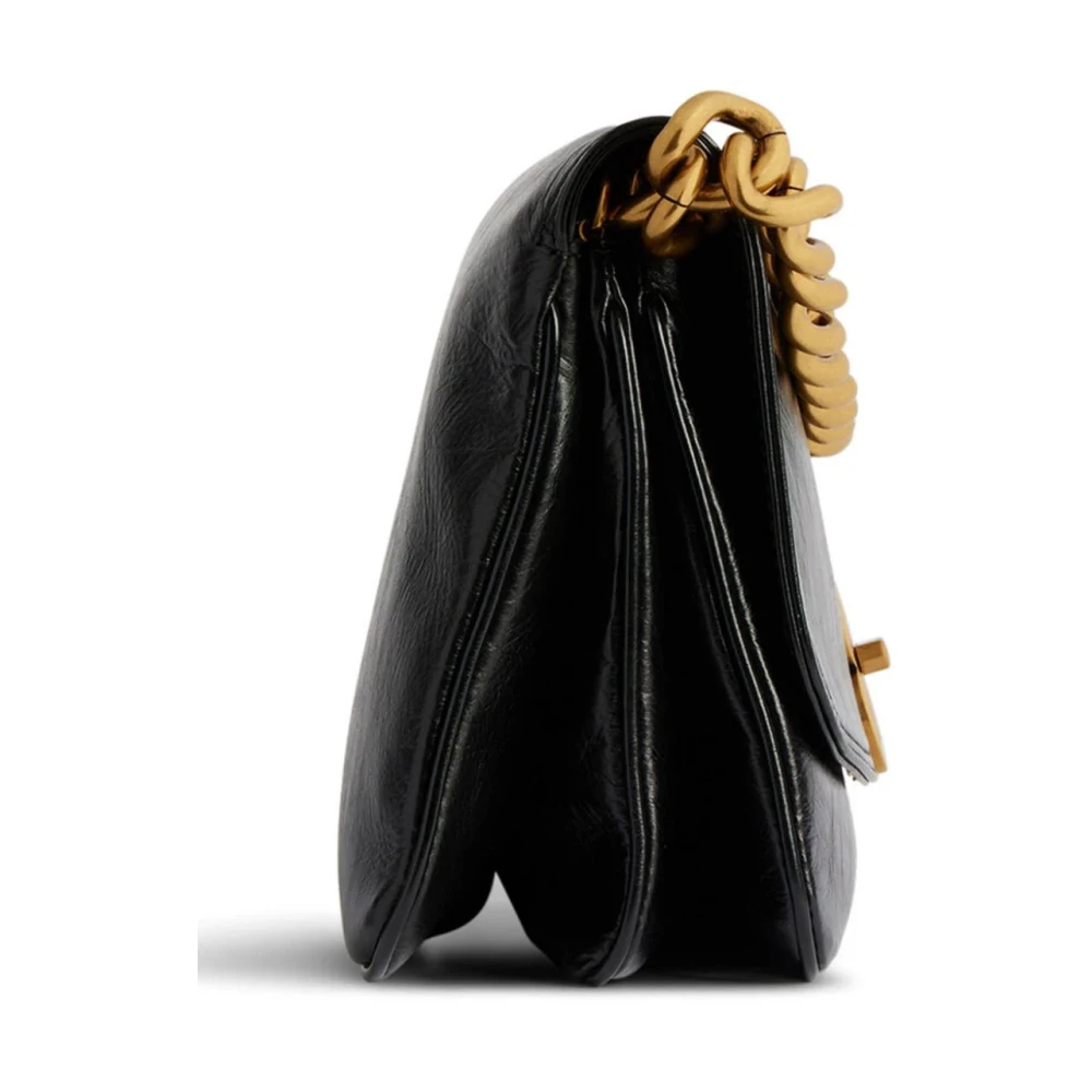 Balenciaga Zwarte Zachte Tas met Gouden Accenten Black Dames