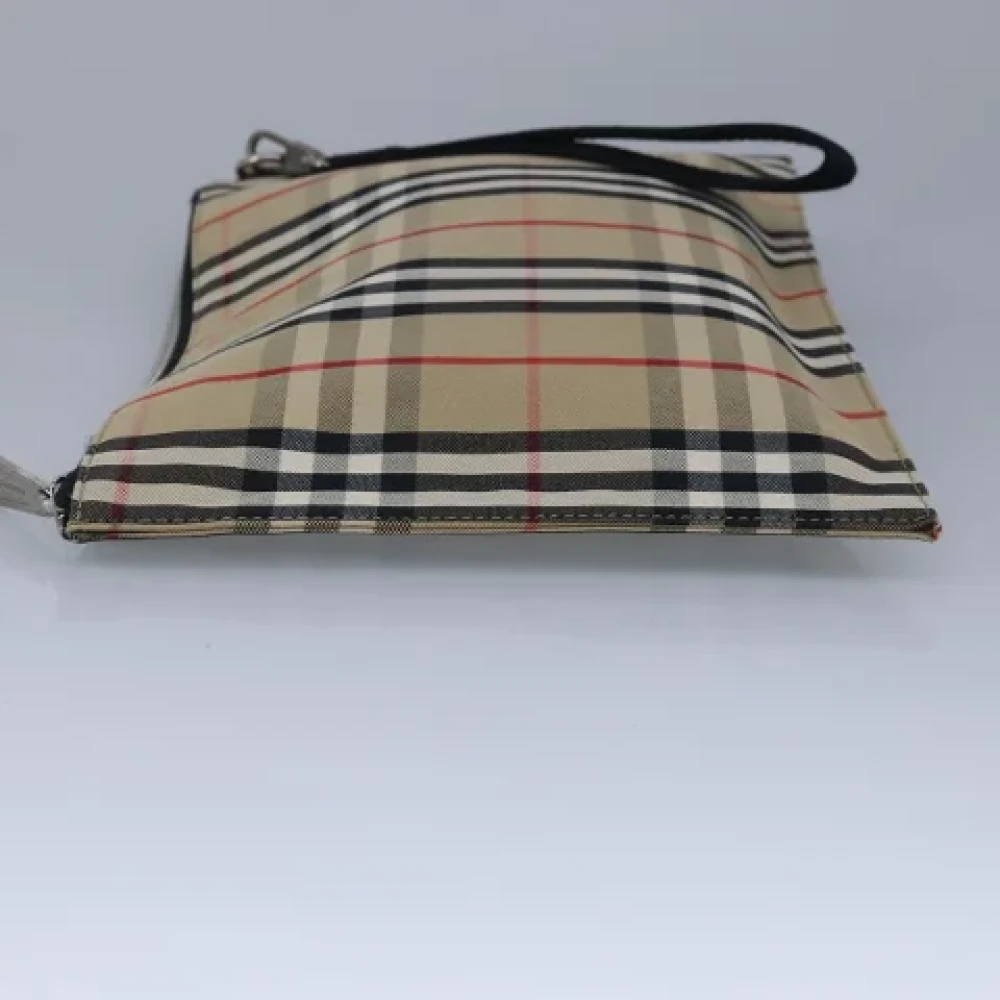 Burberry Vintage Pre-owned Canvas clutches Beige Dames
