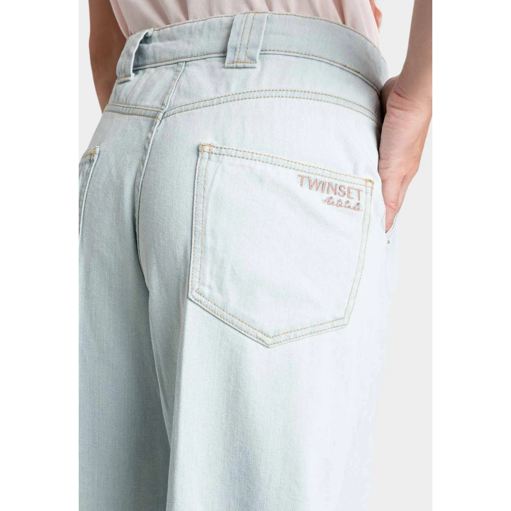 Twinset Wijde Denim Jeans Blue Dames