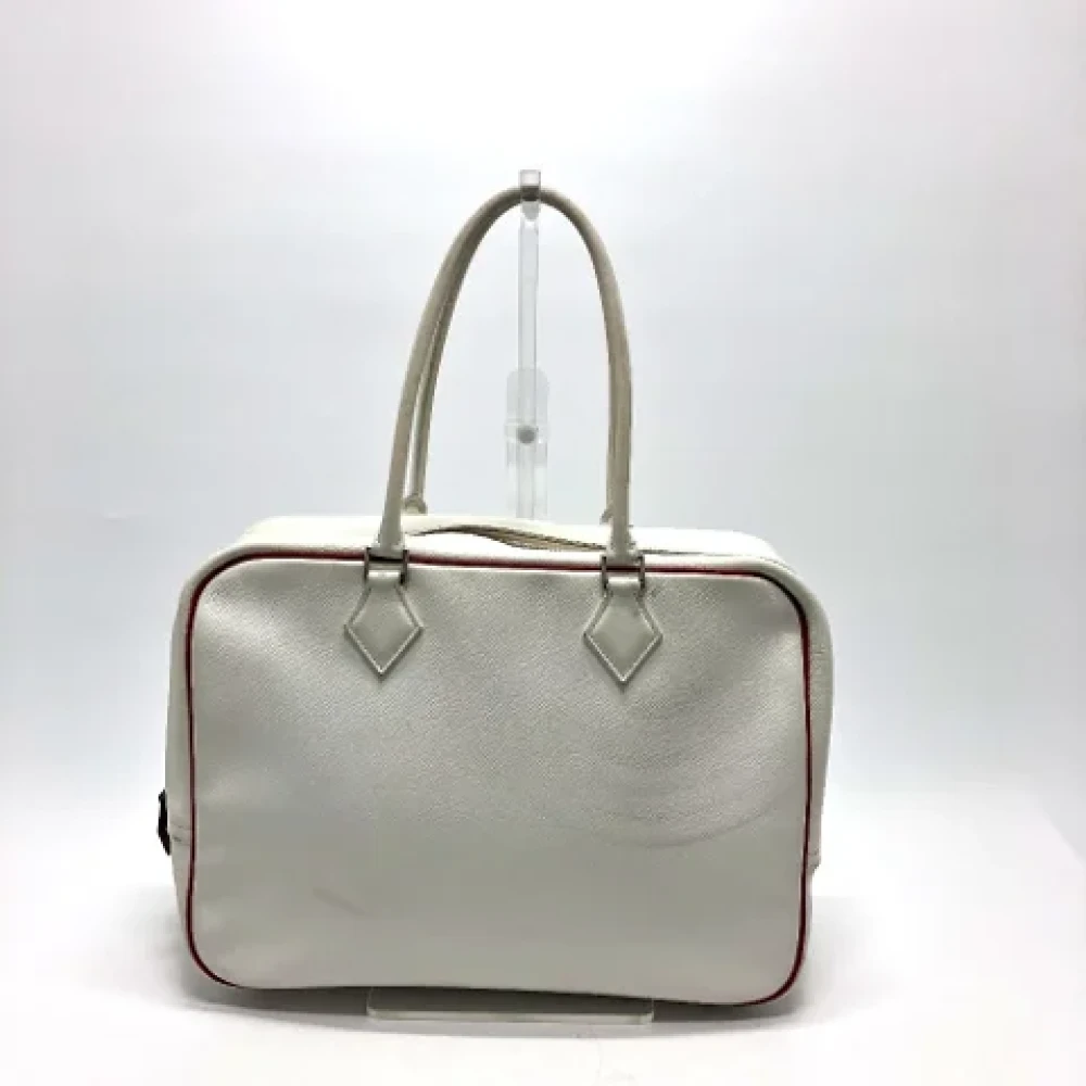 Hermès Vintage Pre-owned Leather handbags White Dames