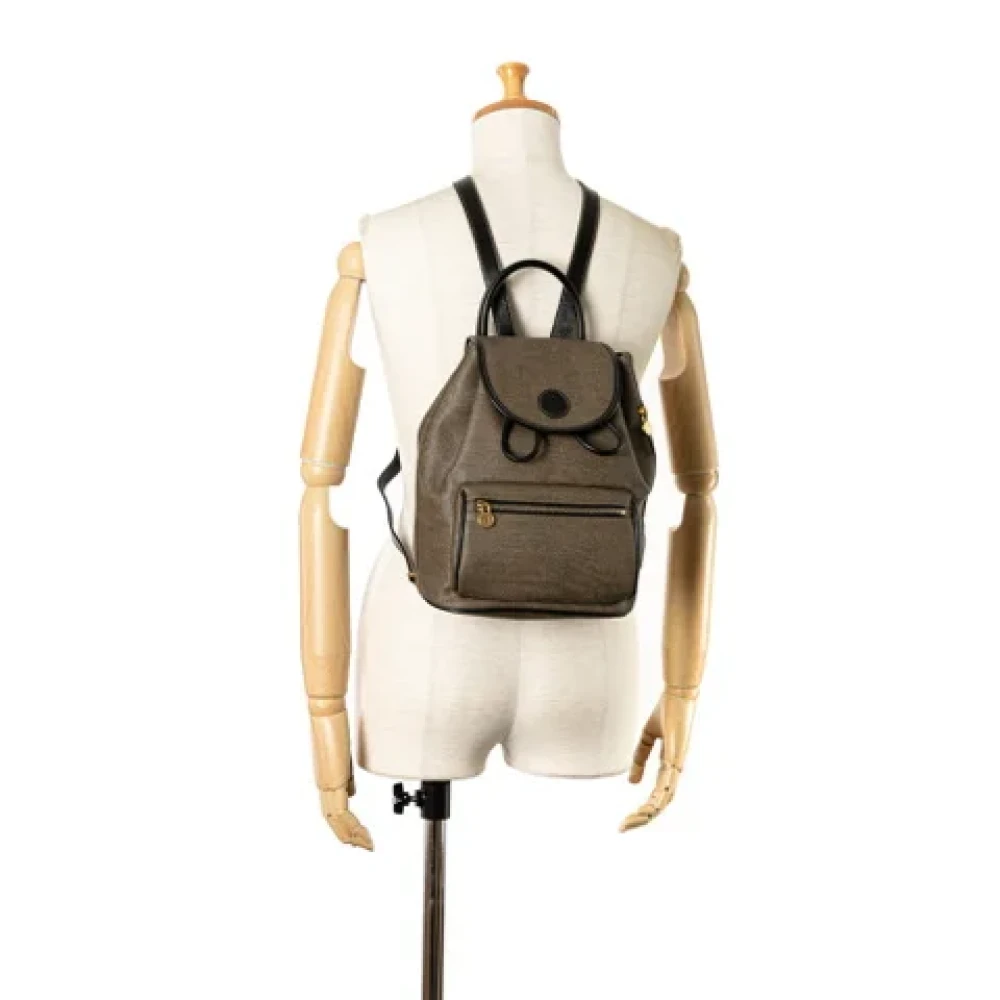 Fendi Vintage Pre-owned Canvas backpacks Gray Dames