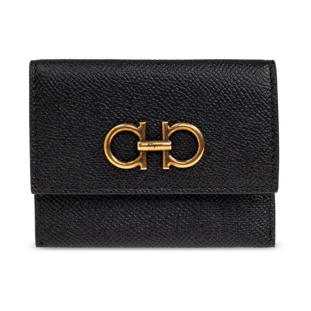 Salvatore Ferragamo Leren kaarthouder Black Dames