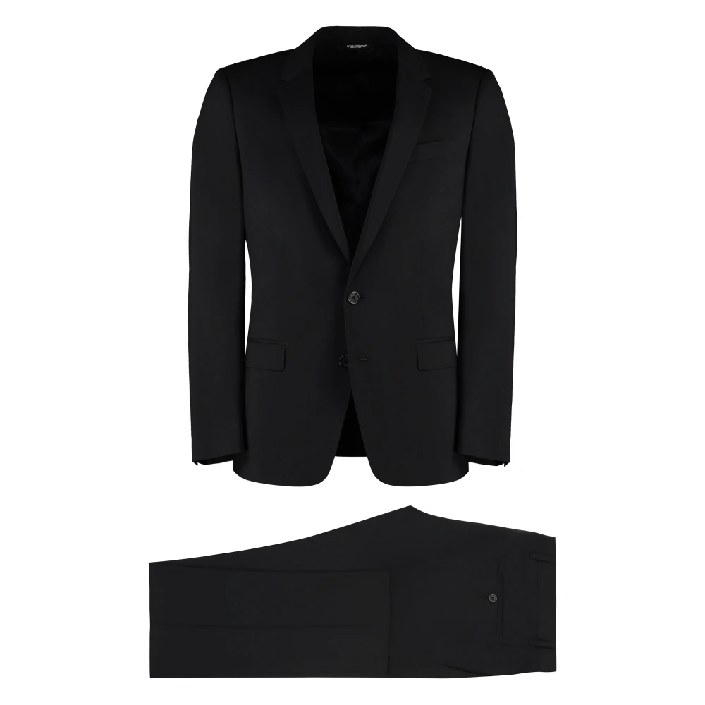 Dolce & Gabbana Mannelijk Zwart Kostuums Heren, L, Tweed, Martini Tweedelig Pak