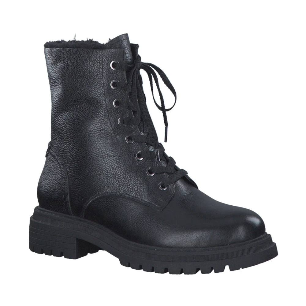 Tamaris Women's Black Lace-Up Ankle Boots - Lace-Up Boots - 4 Uk - Shoes