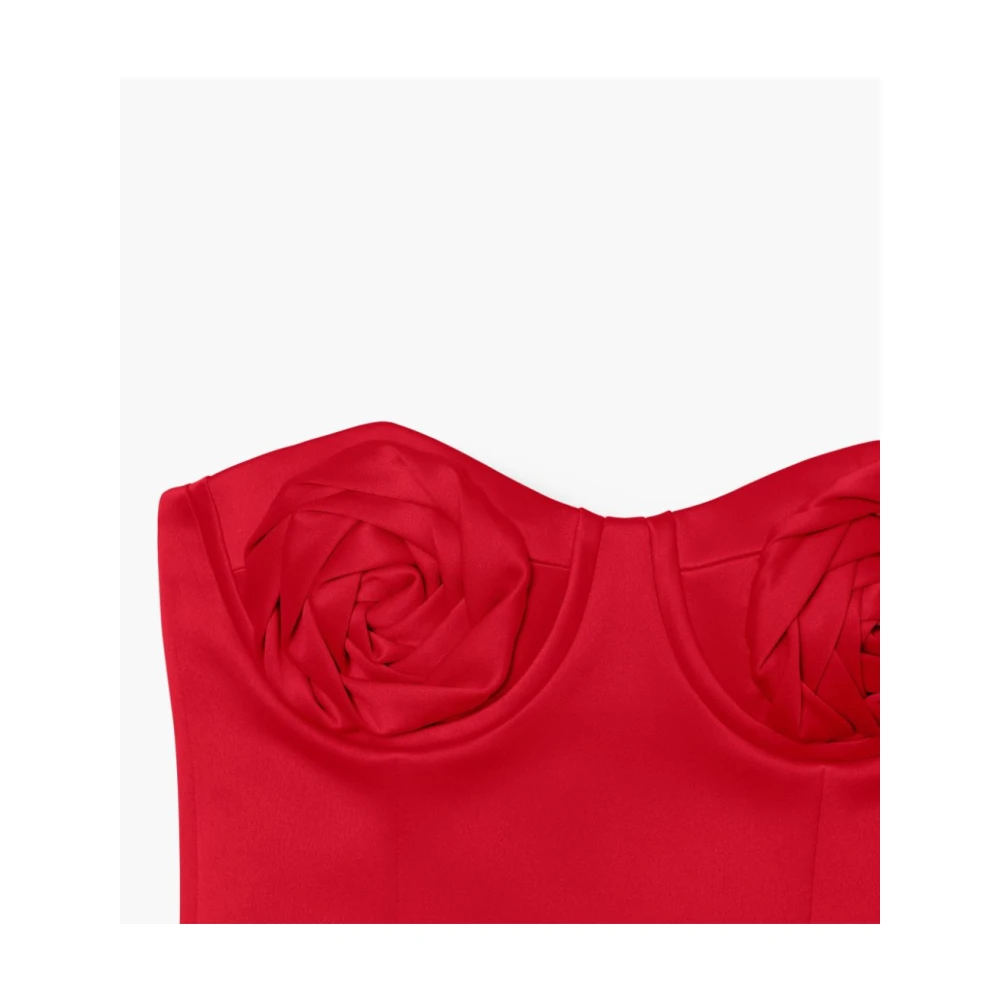 Marc Jacobs Rode Satijnen Balconette Top met Faux-Rose Details Red Dames
