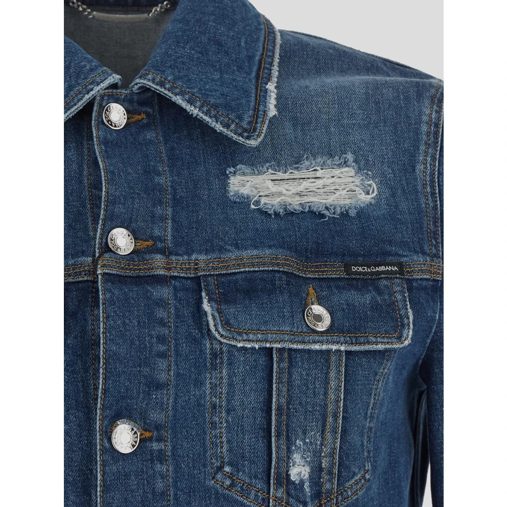 Dolce & Gabbana Stijlvolle Denim Jack in Katoen Blue Heren