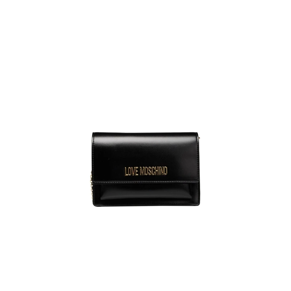 Love Moschino Crossbody Chain Tas met Front Logo Black Dames