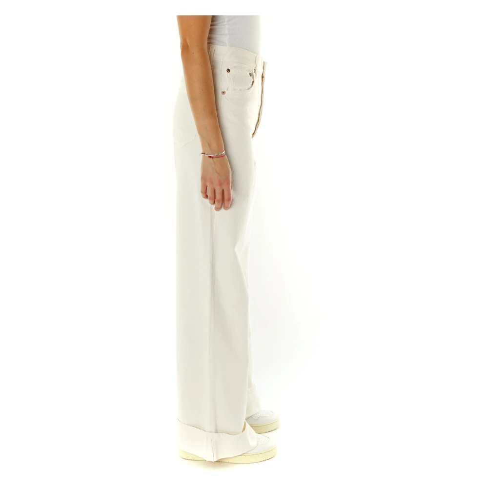 Agolde Hoge Taille Wide Leg Jeans Beige Dames