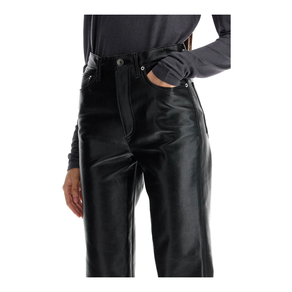 Agolde Vintage Leren Hoge Taille Broek Black Dames