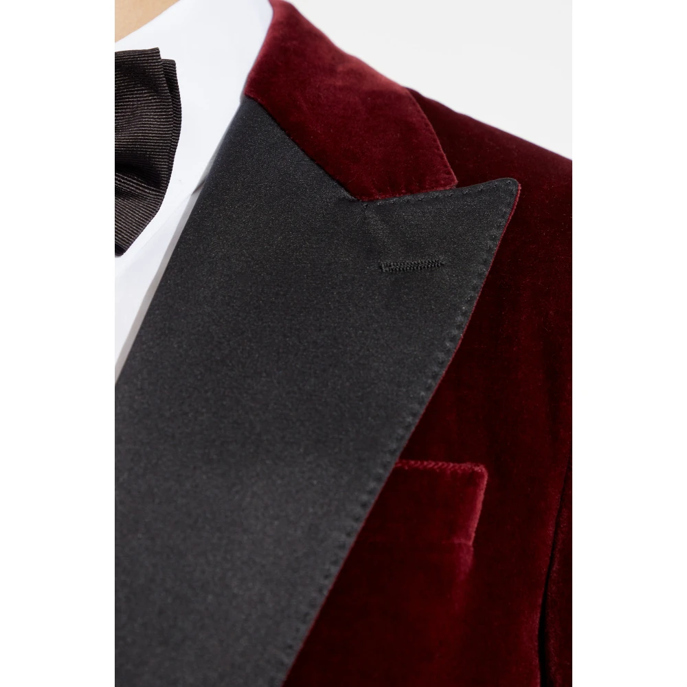 Dolce & Gabbana Fluwelen blazer Red Heren