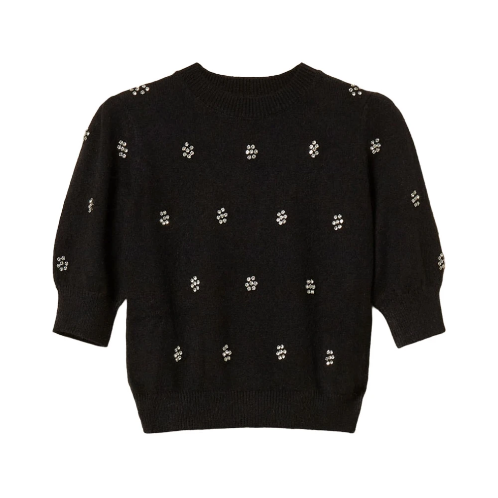 Twinset Women's Black Jumper - Round-Neck Knitwear - S - Knitwear