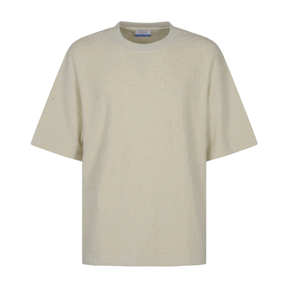 Off White Terry Skate Korte Mouw Tee Beige Heren