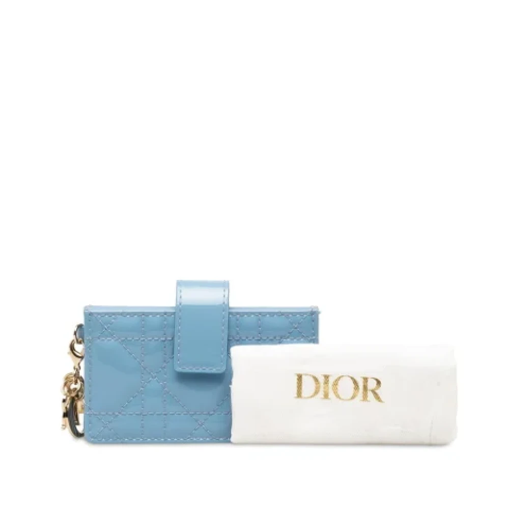 Dior Vintage Pre-owned Leather wallets Blue Dames