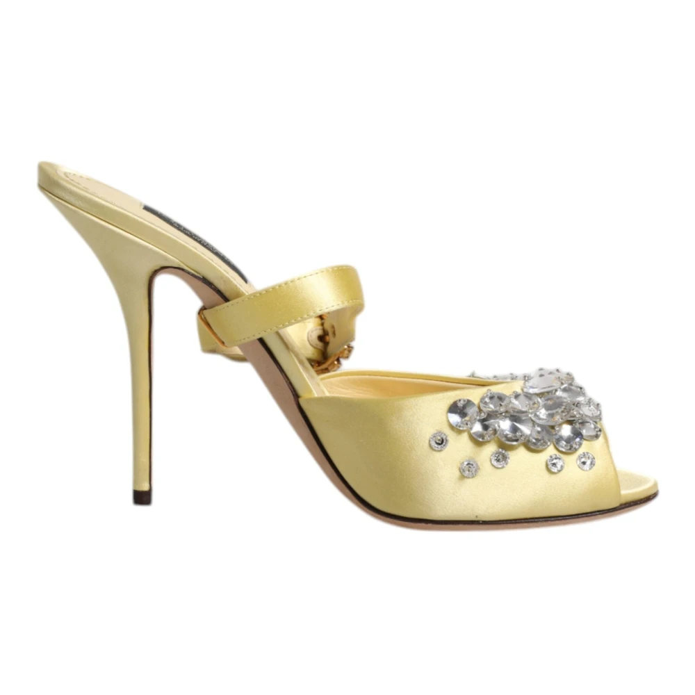 Dolce & Gabbana Women's Yellow Crystal Heels Sandals