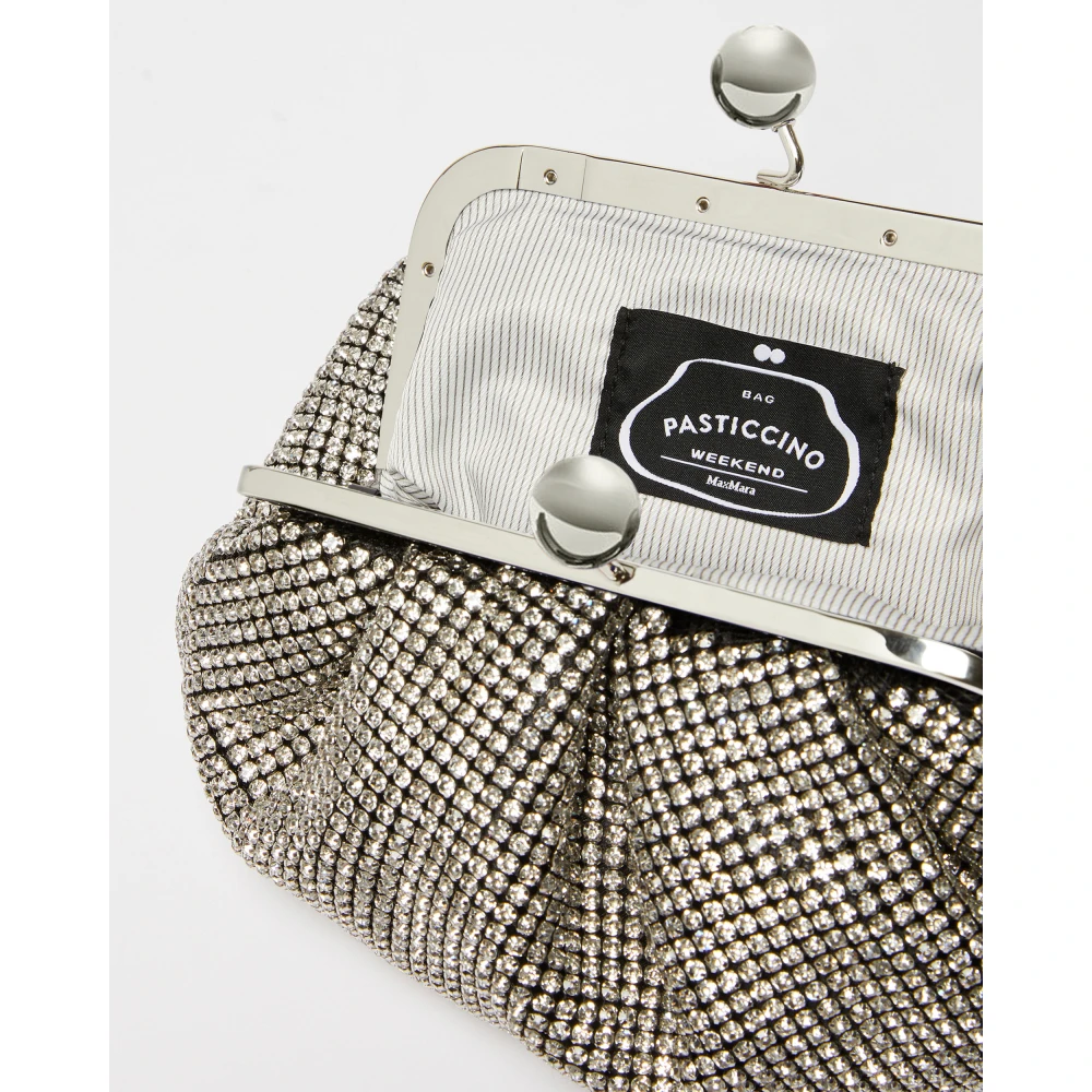 Max Mara Zilveren Pasticcino Tas met Strass Gray Dames
