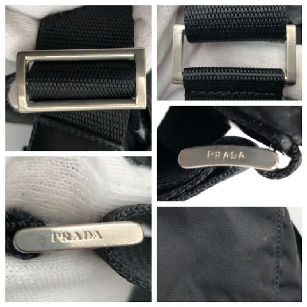 Prada Vintage Pre-owned Canvas shoulder-bags Black Dames
