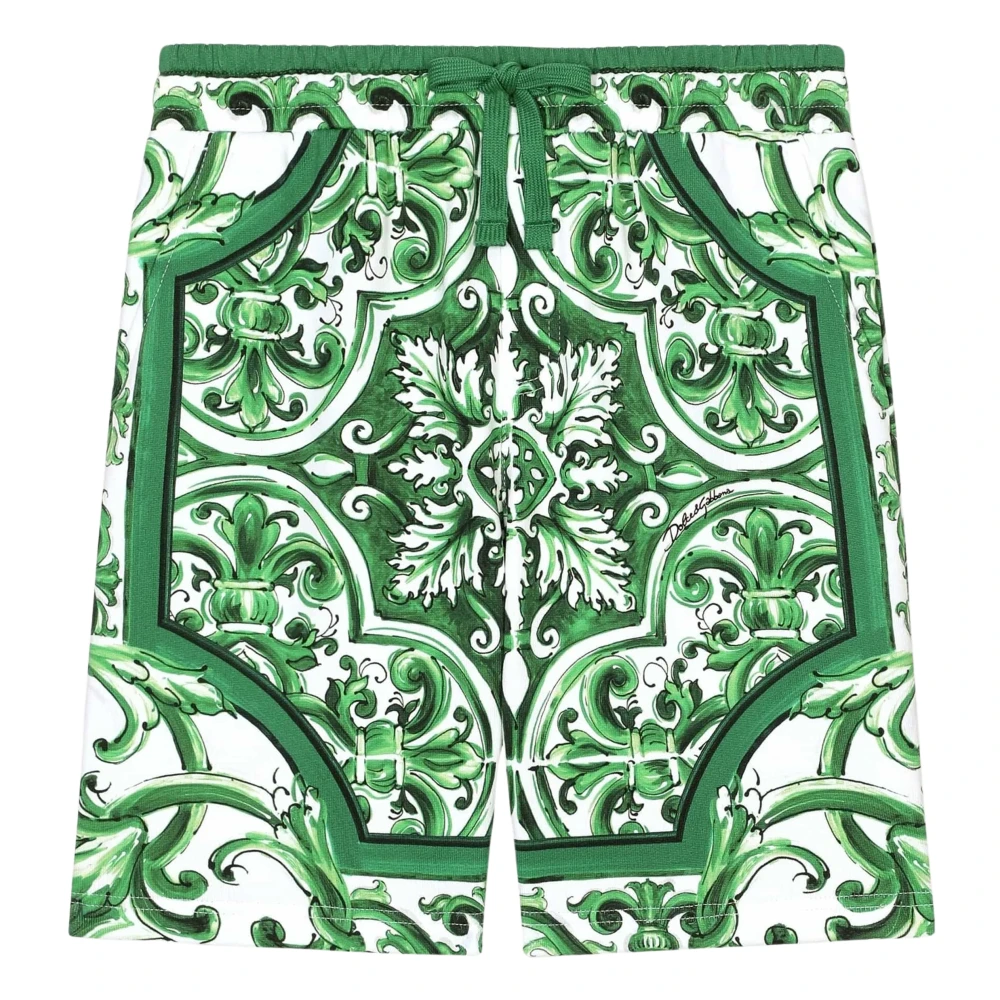 Dolce & Gabbana Boys Green Majolica Bermuda Shorts Size 2 Y