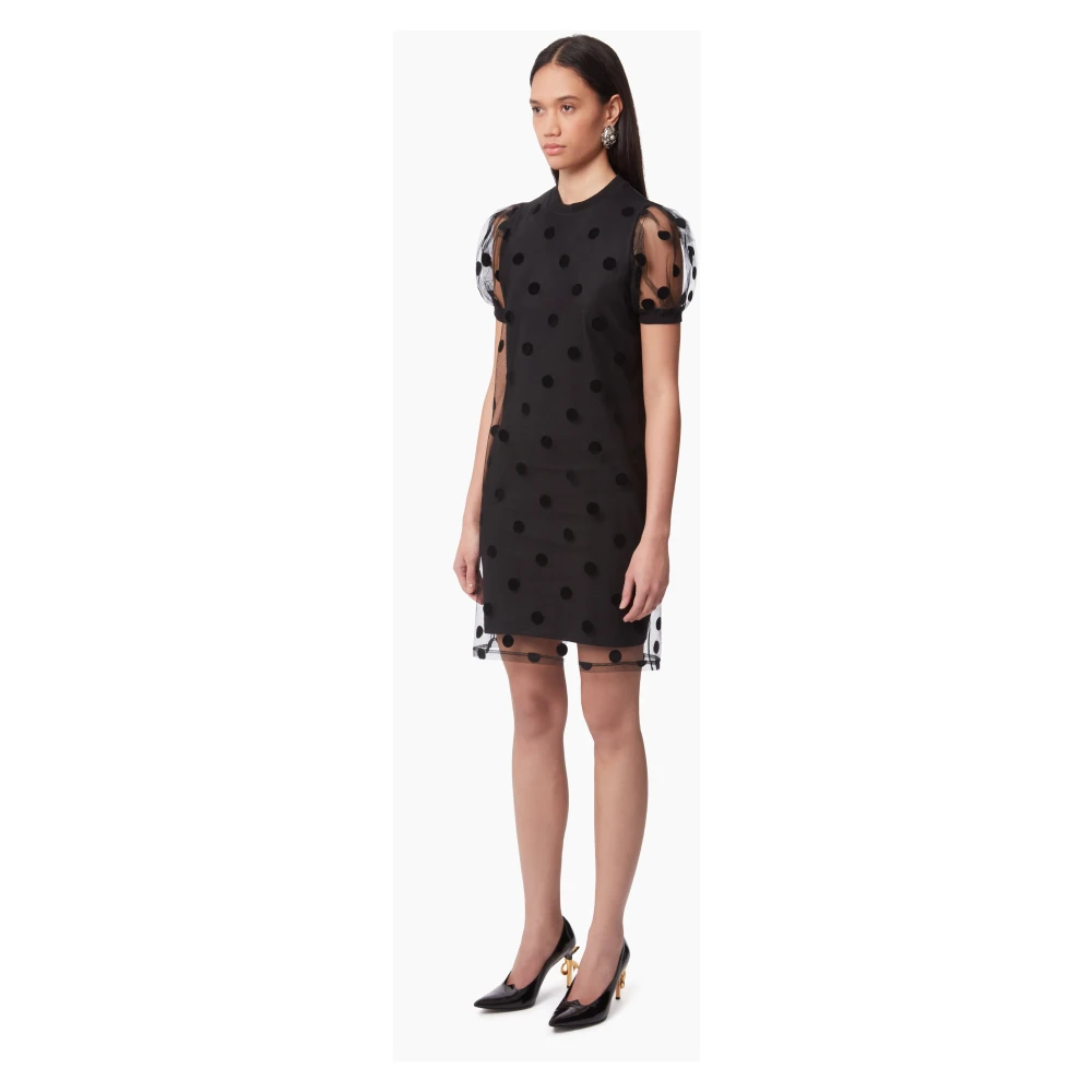 Nina Ricci Polka Dot Tule Mini Jurk Black Dames