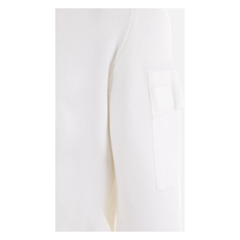 C.P. Company Witte Trui met Logo Patch White Heren