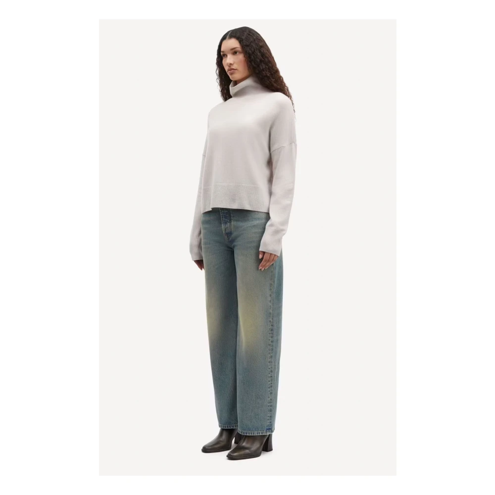 Samsøe Luxe Kasjmier Turtleneck Sweater White Dames