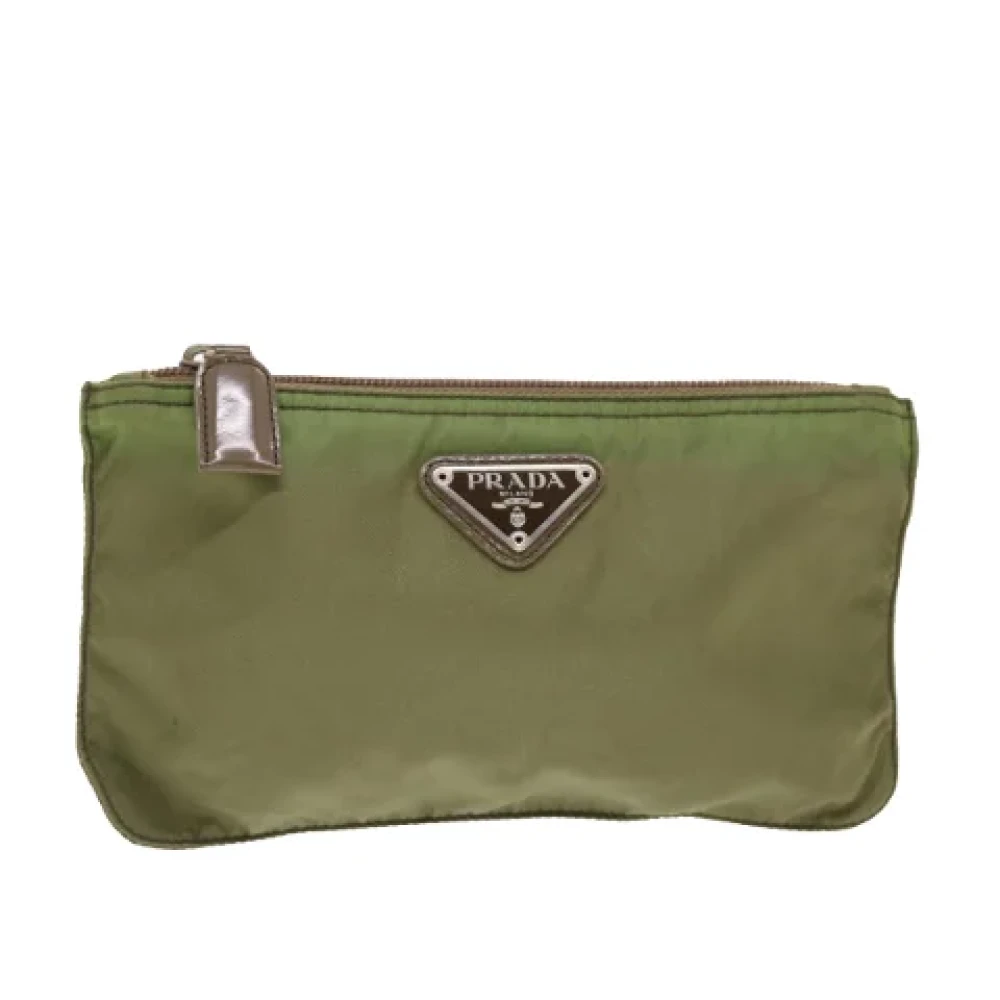 Prada Vintage Pre-owned Fabric clutches Green Dames